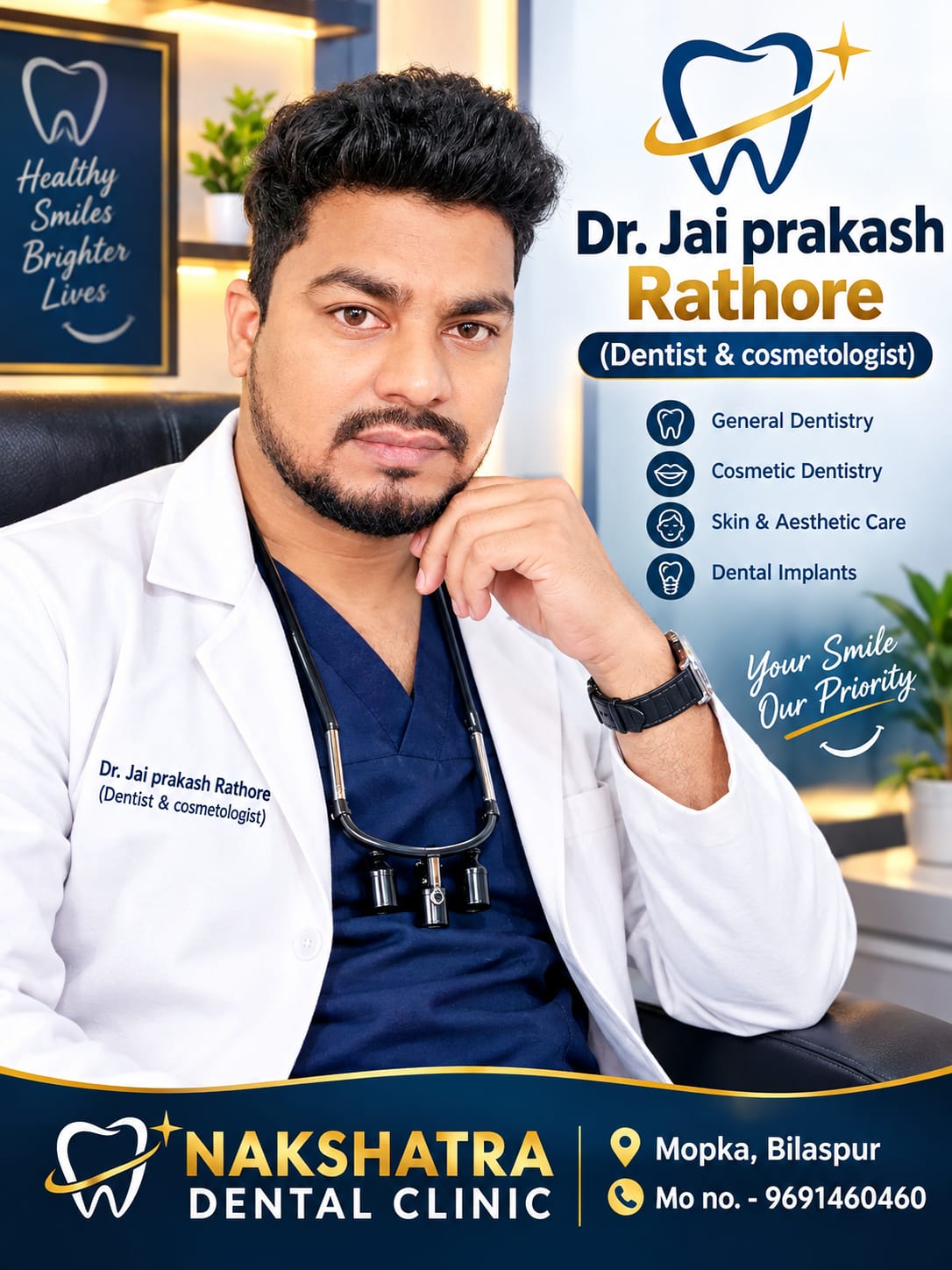 Welcoming reception area at Nakshatra Dental & General Clinic