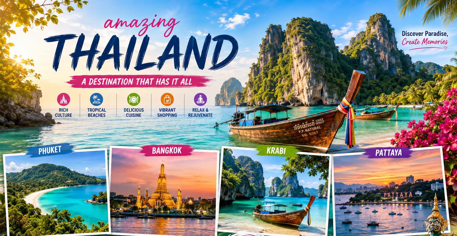 Thailand golden temples in Bangkok and turquoise beaches in Phuket - 6-night Thailand international tour package starting from Rs 38,500 per person with Phi Phi Islands and elephant sanctuary