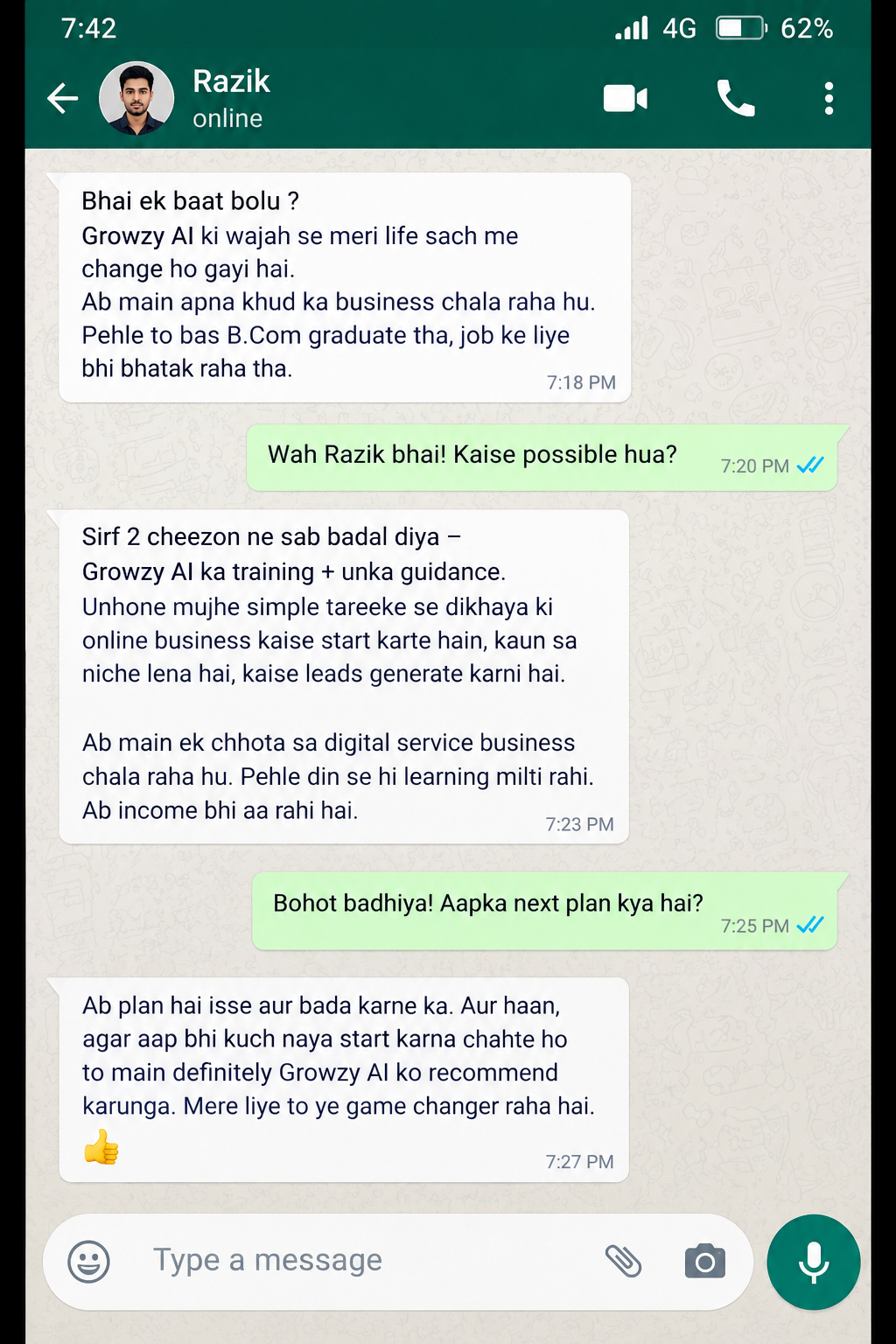 Student testimonial