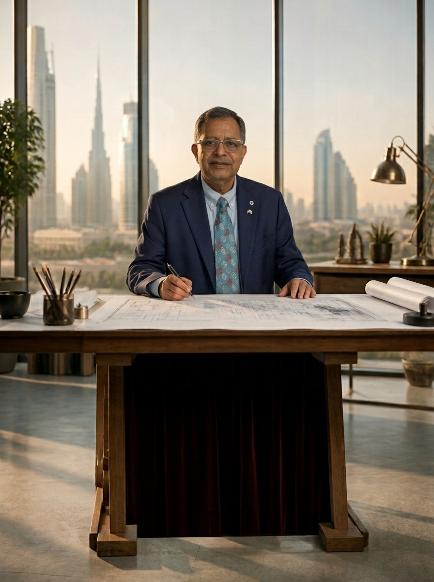 Rajendra Singh, Founder of VionixScience Artificial Intelligence LLC, at his workspace in Dubai